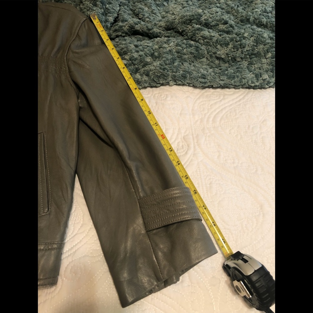 Gray Leather Jacket - Picture 4 of 8